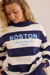 Boston Classic Stripe Mockneck
