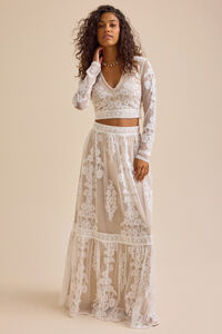 Arissa Floral Embroidered Maxi Skirt